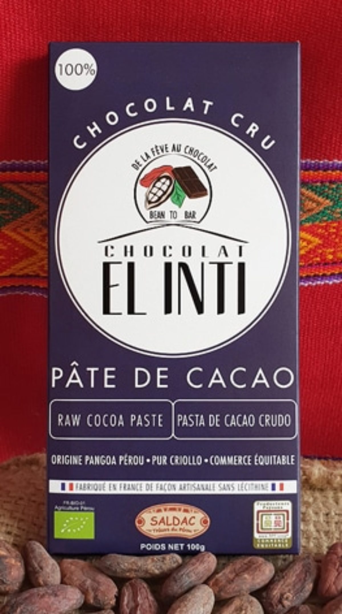 Cacao Cru pur en poudre, bio, 250 g - Saldac