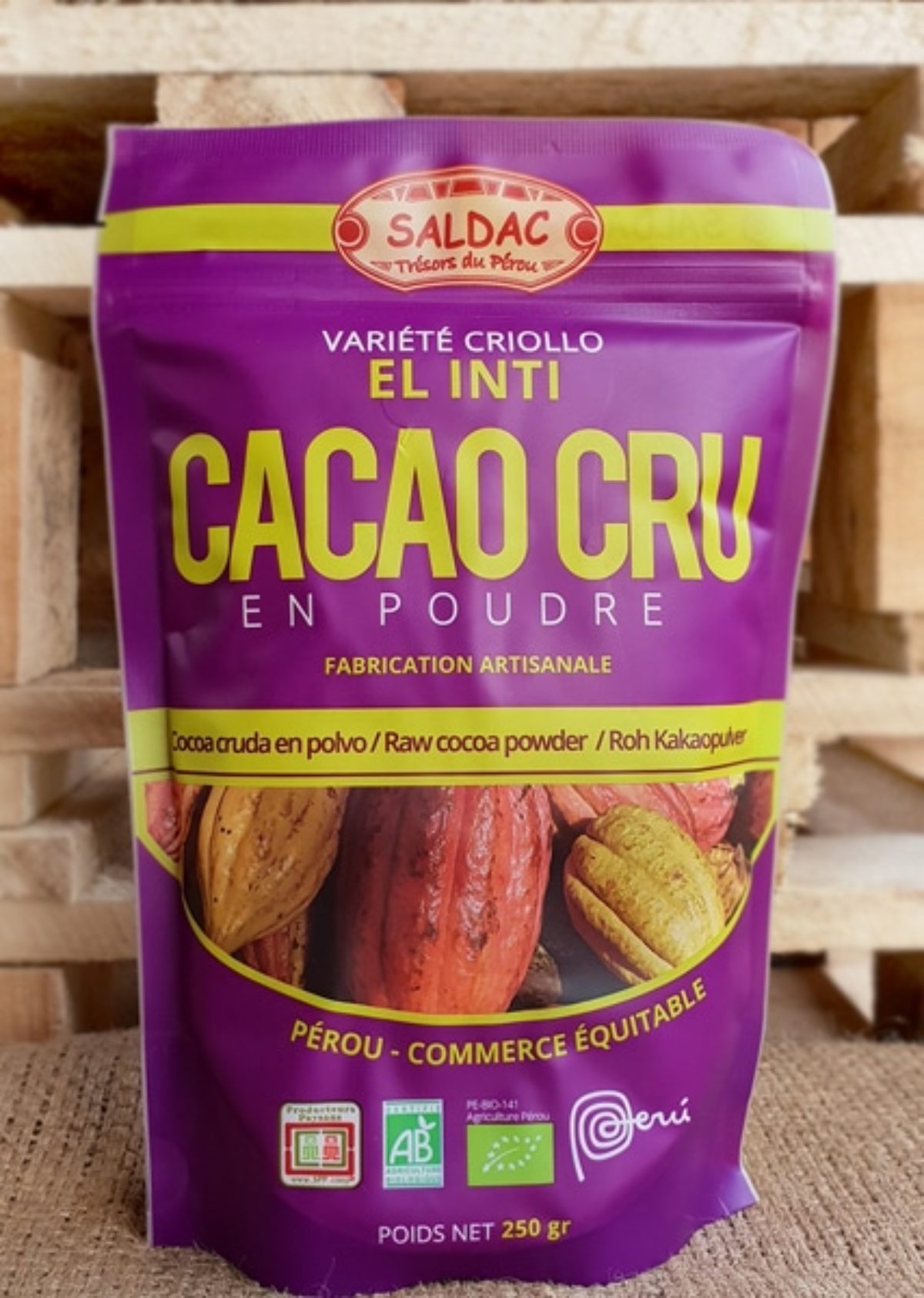 Pur cacao bio non sucré en poudre issu du Commerce Equitable