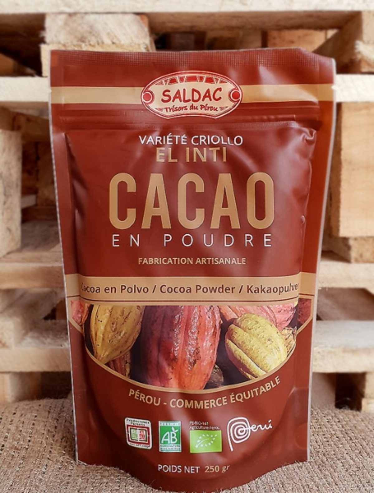Cacao pur en poudre, bio, 250 g - Saldac