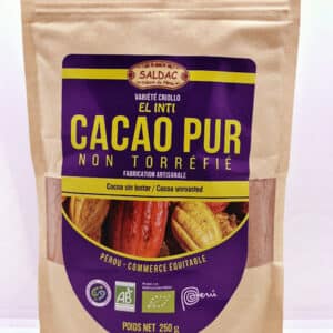 Cacao NON torréfié pur en poudre, bio, 250 g