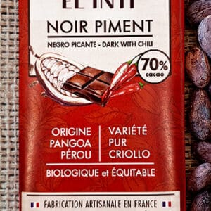 Chocolat noir 70 %, au piment, sans lécithine, bio
