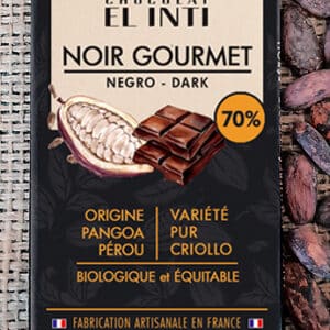 Chocolat noir 70 % de cacao, sans lécithine, bio