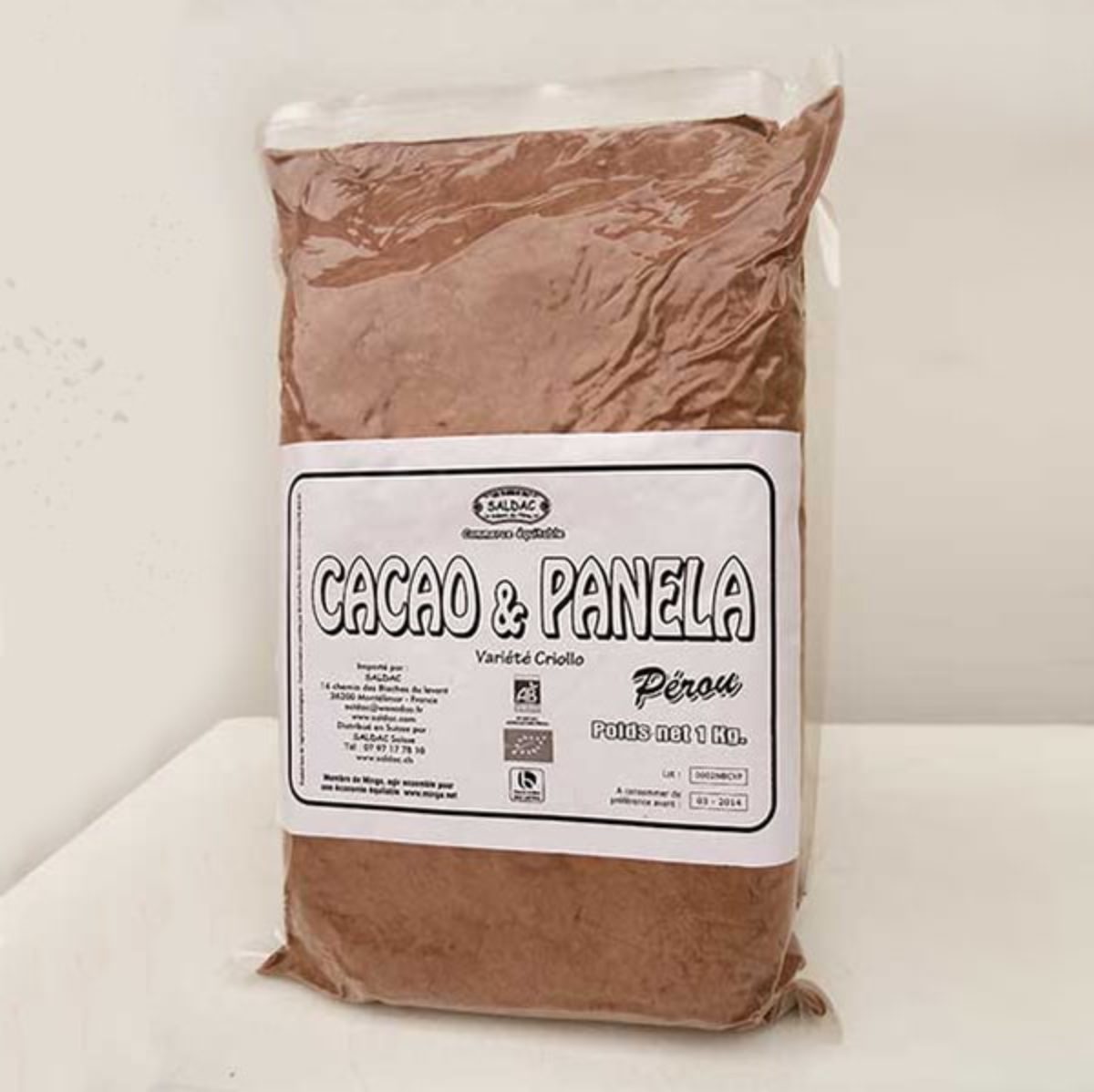 Cacao sucré en poudre, bio, sac de 5 kilos - Saldac